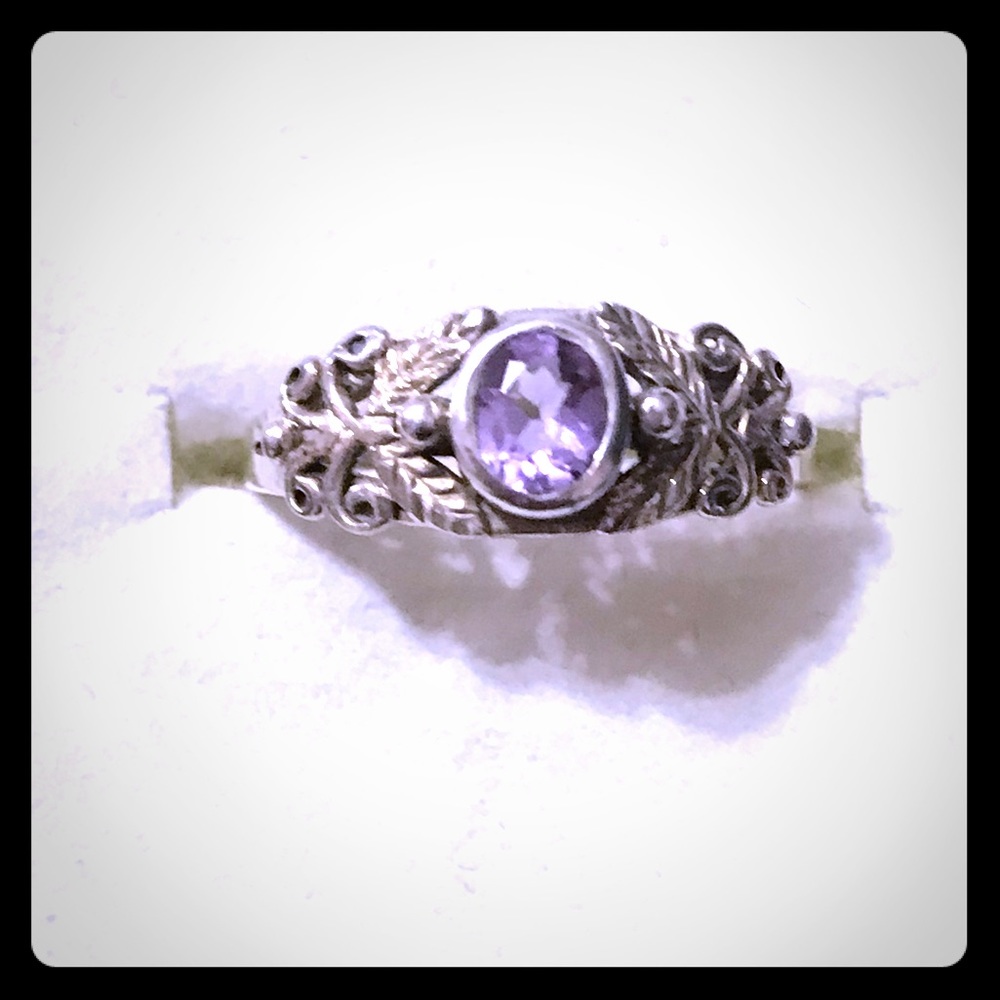 Amethyst sterling silver ring